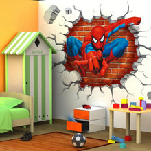 Load image into Gallery viewer, 45*50cm hot 3d hole famous cartoon movie spiderman wall stickers for kids rooms
