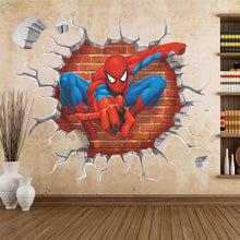 Load image into Gallery viewer, 45*50cm hot 3d hole famous cartoon movie spiderman wall stickers for kids rooms
