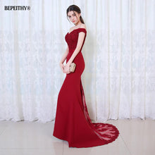 Load image into Gallery viewer, Robe De Soiree Mermaid Burgundry Long Evening Dress Party
